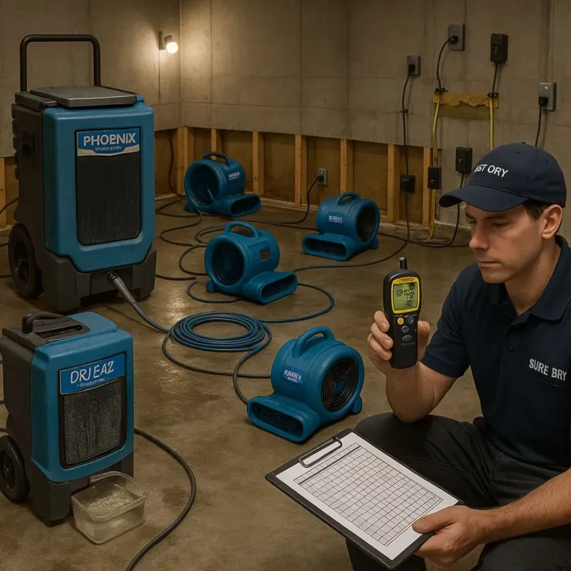 Structural Drying and Dehumidification process in Clayton, MO